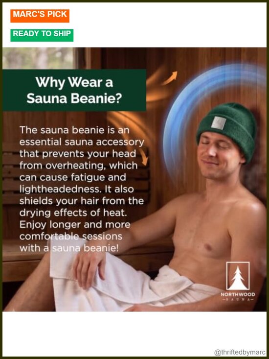 100% Merino Wool Sauna Beanie - Banya Hat Unisex One Size main image 5